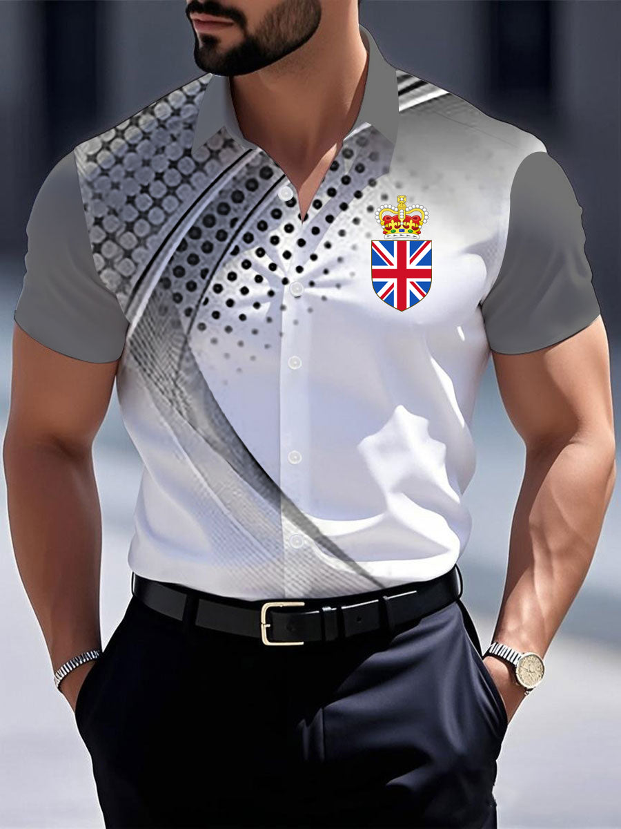 Men's Vintage England Crown Casual Shirt