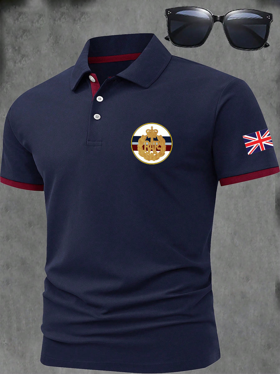 Men's British Royal Air Force RAF Print Casual Short Sleeve Top