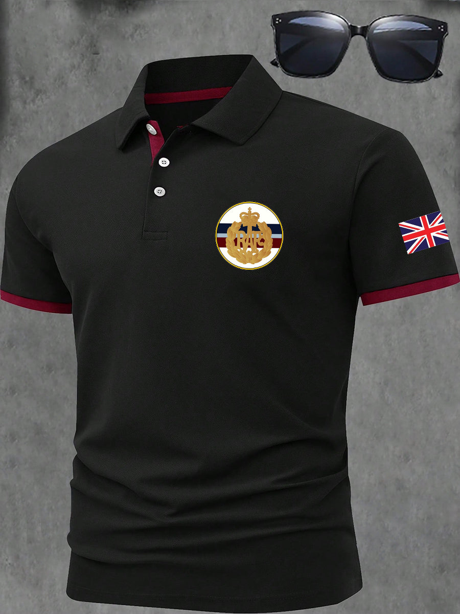 Men's British Royal Air Force RAF Print Casual Short Sleeve Top