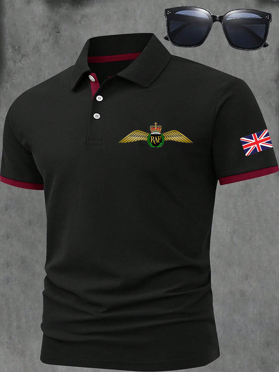 Men's British ROYAL AIR FORCE Print Casual Short Sleeve Top