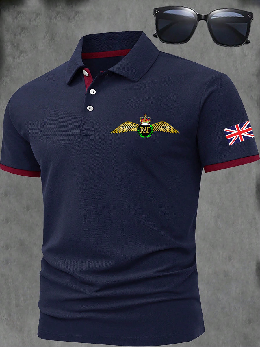 Men's British ROYAL AIR FORCE Print Casual Short Sleeve Top