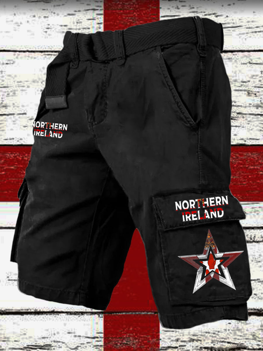 Men's Northern Ireland printed pocket Belt Shorts