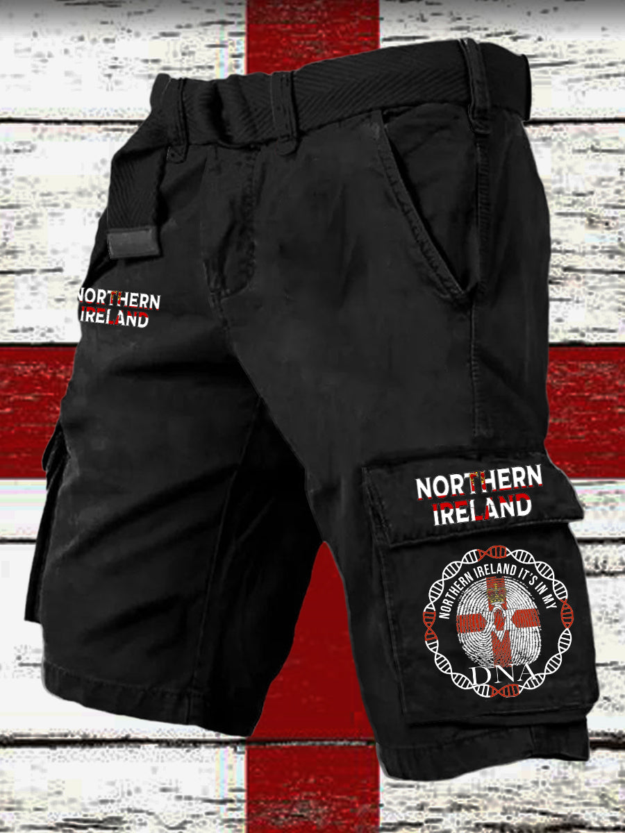 Men's Northern Ireland printed pocket Belt Shorts