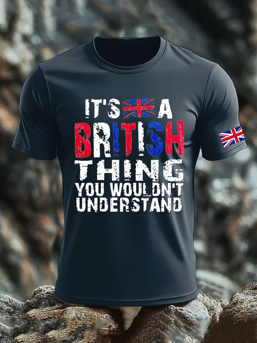 Men's UK Flag Pride Patriotic Printed T-shirt