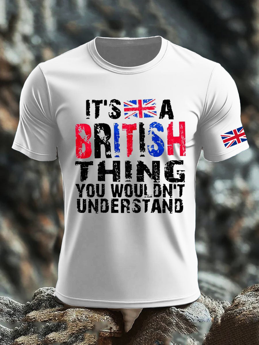 Men's UK Flag Pride Patriotic Printed T-shirt