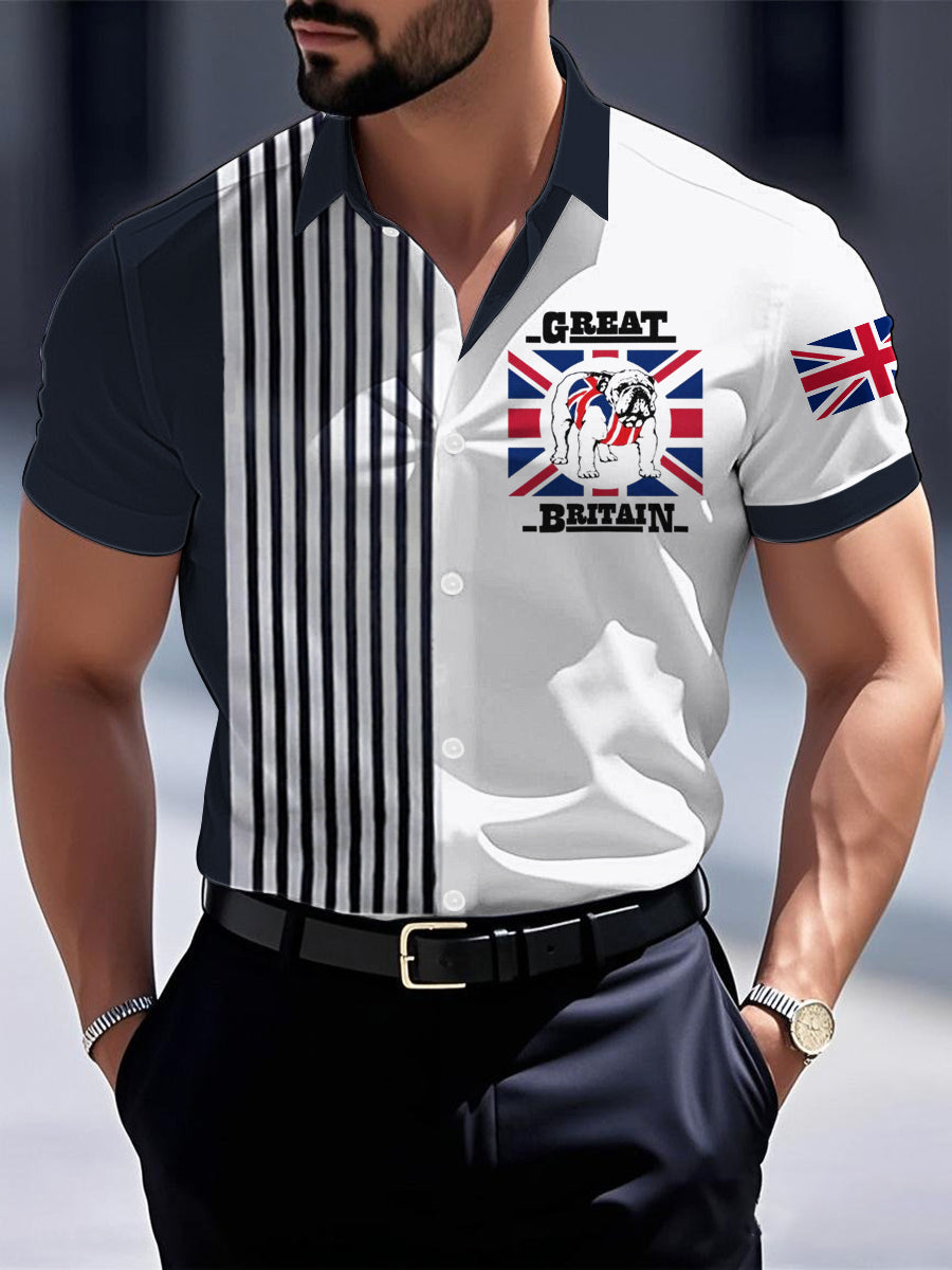 Men's Vintage UK Dog Casual Shirt