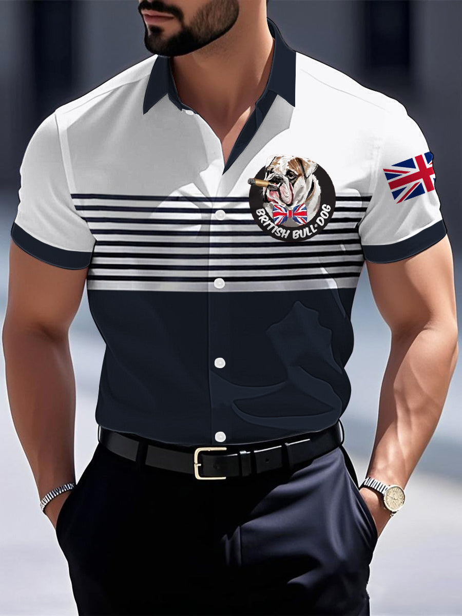 Men's Vintage UK Dog Casual Shirt