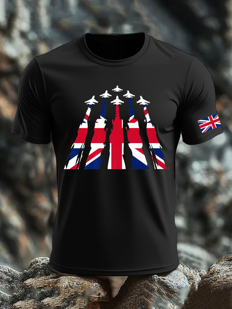 Men's UK Flag Pride Patriotic Printed T-shirt