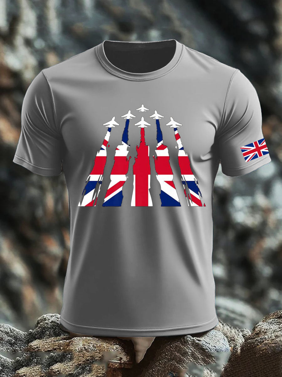 Men's UK Flag Pride Patriotic Printed T-shirt