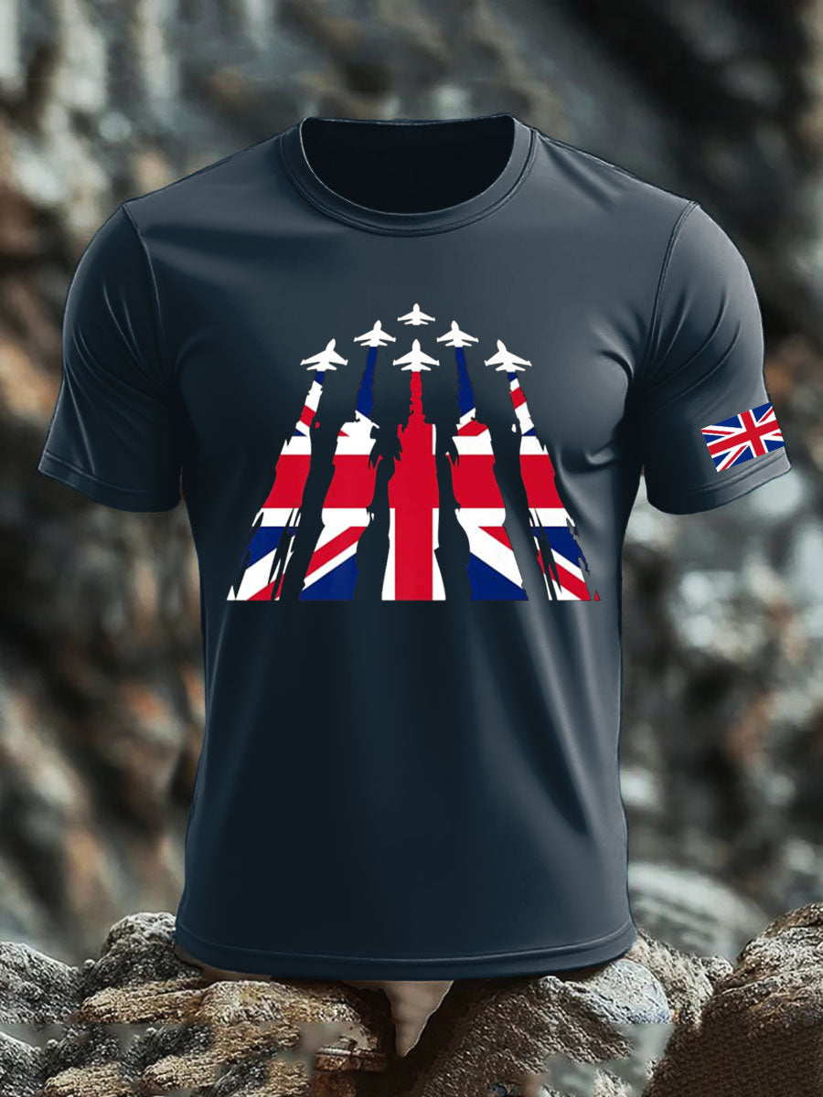 Men's UK Flag Pride Patriotic Printed T-shirt