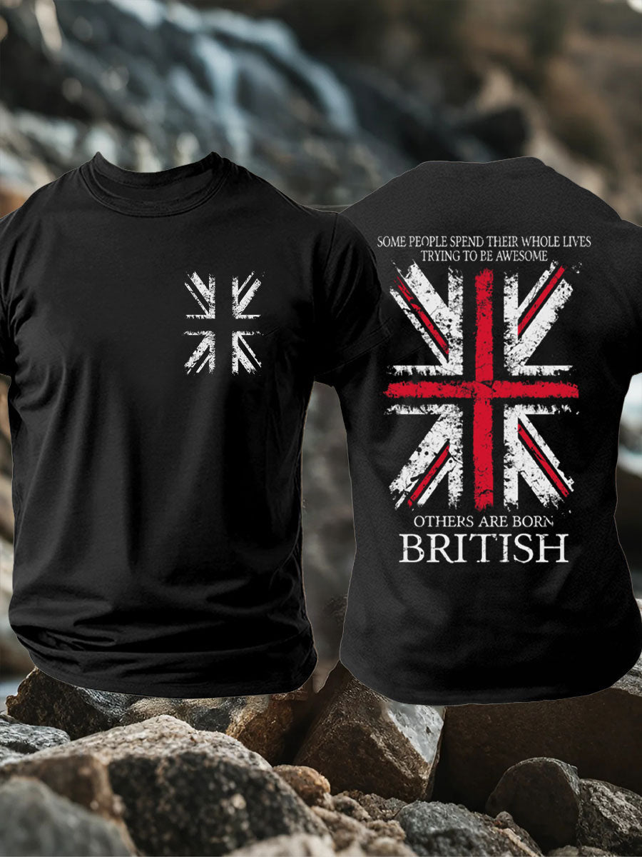 Men's UK Flag Pride Patriotic Printed T-shirt