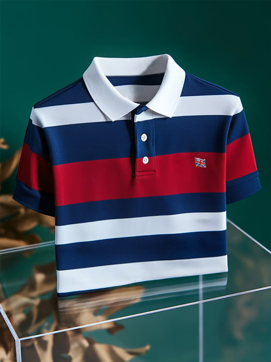 Men's UK Flag Colorblock Stripes Print Casual Top