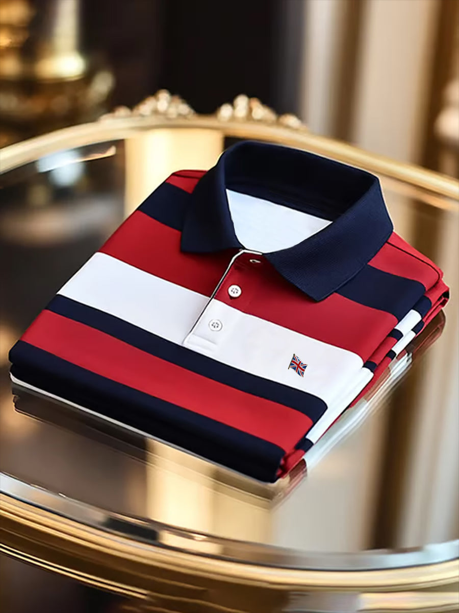 Men's UK Flag Colorblock Stripes Print Casual Top