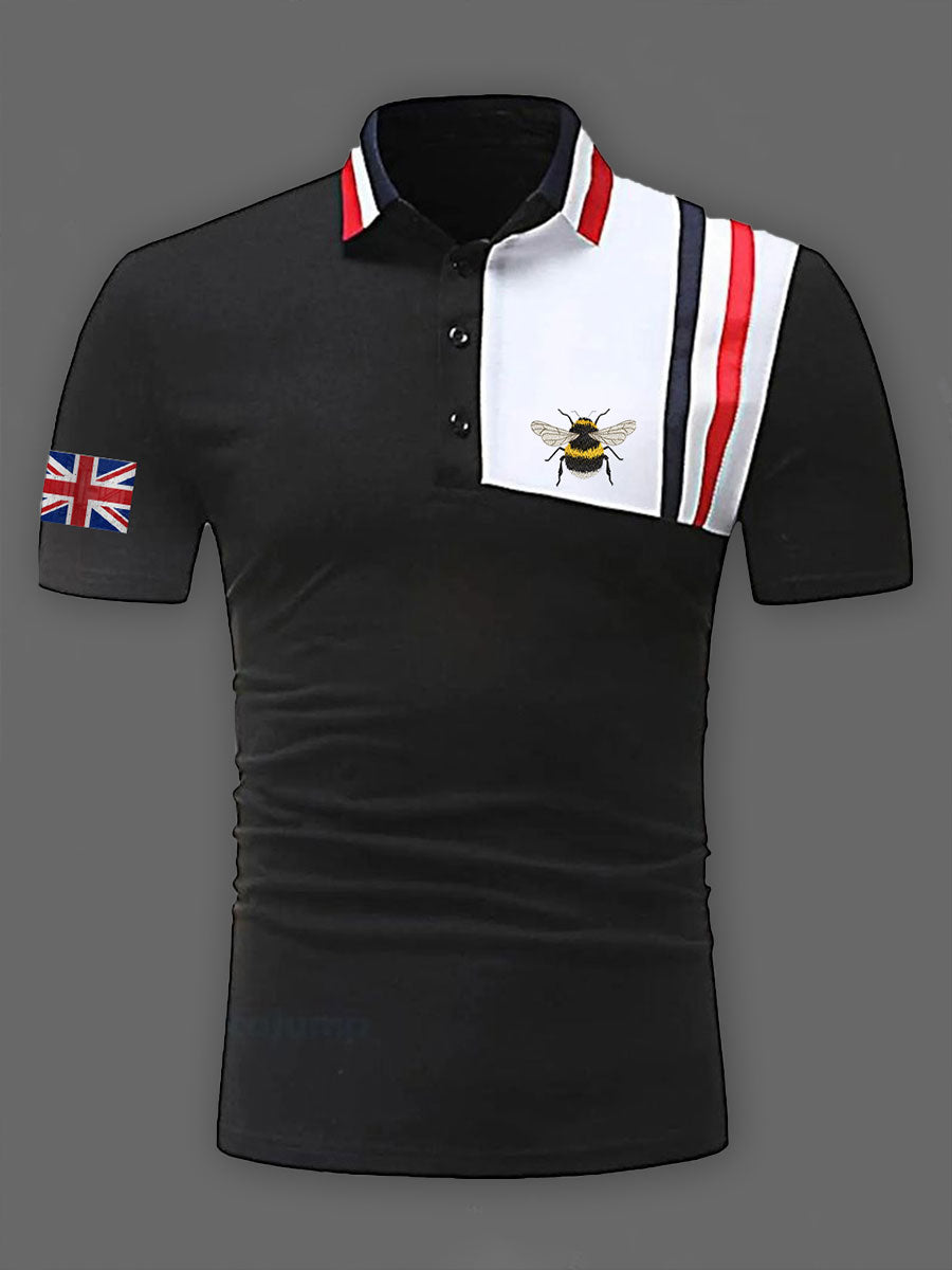 Men's UK Flag Stripes Print Casual Short Sleeve Top