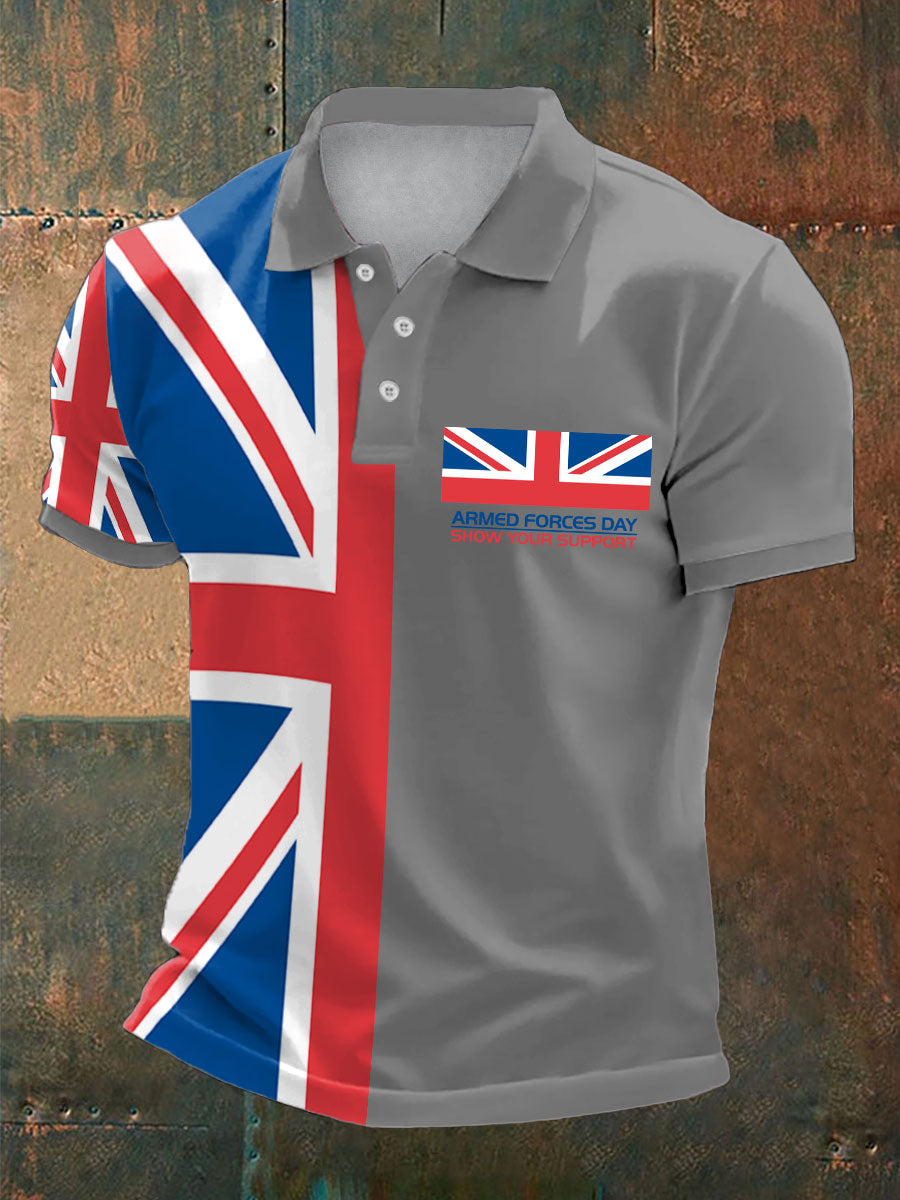 Men's Armed Force Day Printed Casual Tops