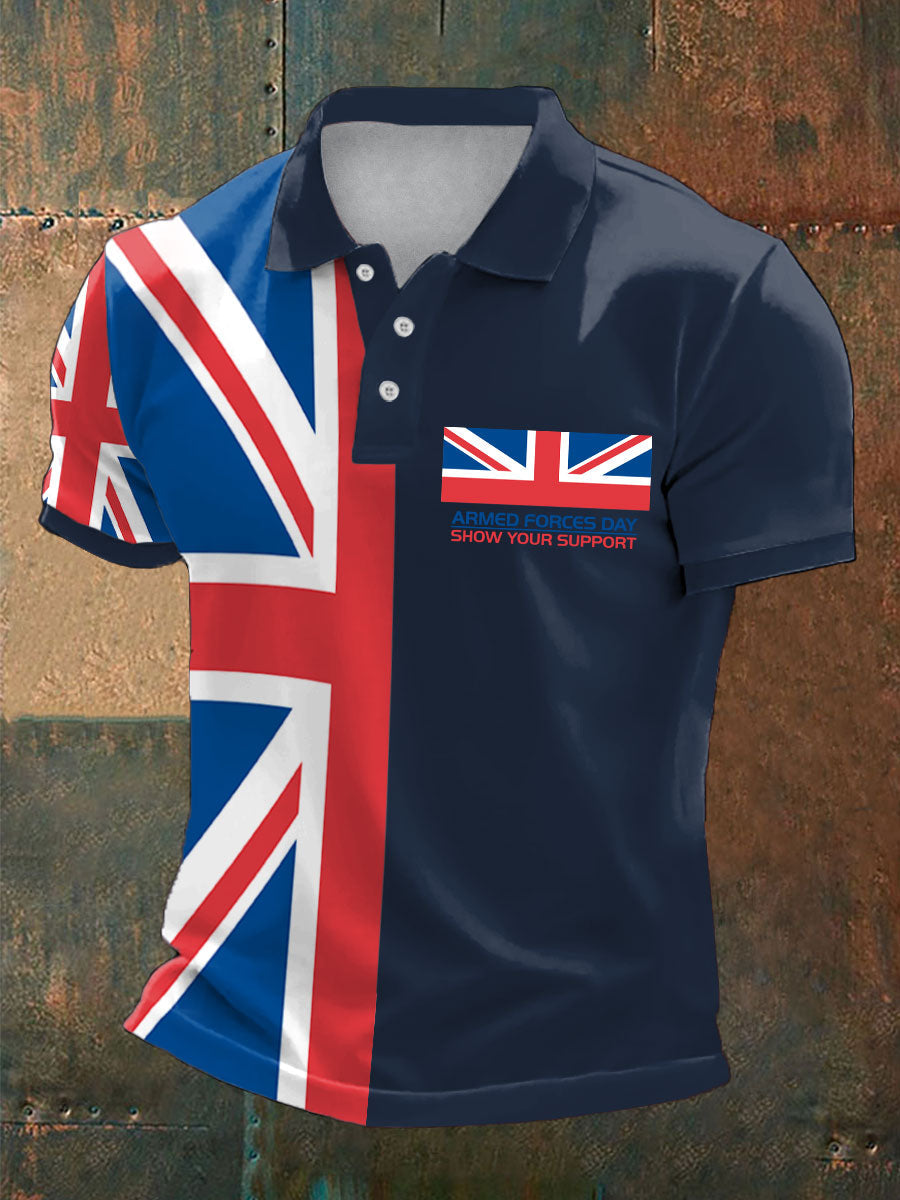 Men's Armed Force Day Printed Casual Tops