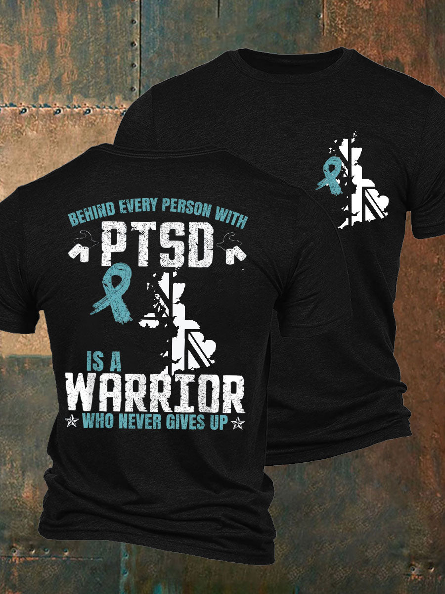 Men's PTSD Awareness Veteran Printed T-shirt