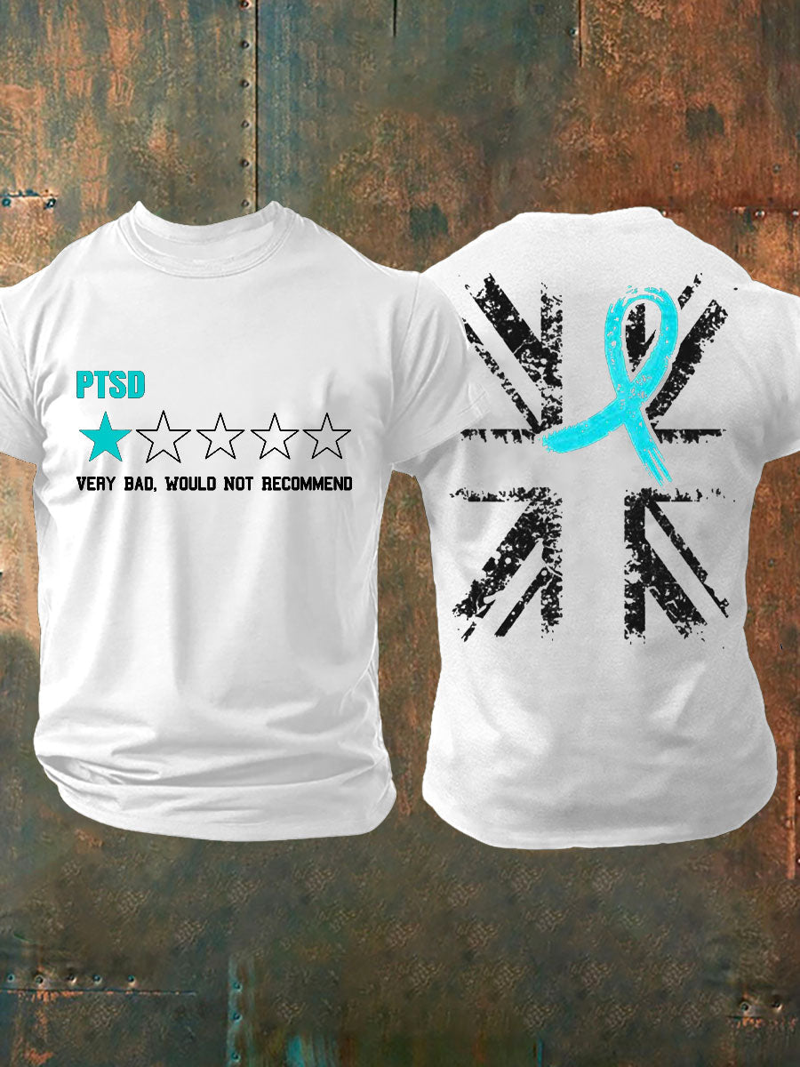Men's PTSD Awareness Veteran Printed T-shirt