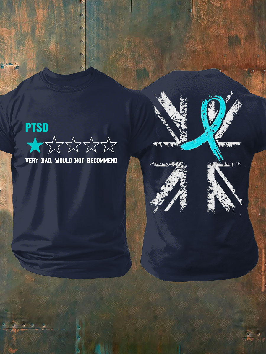 Men's PTSD Awareness Veteran Printed T-shirt