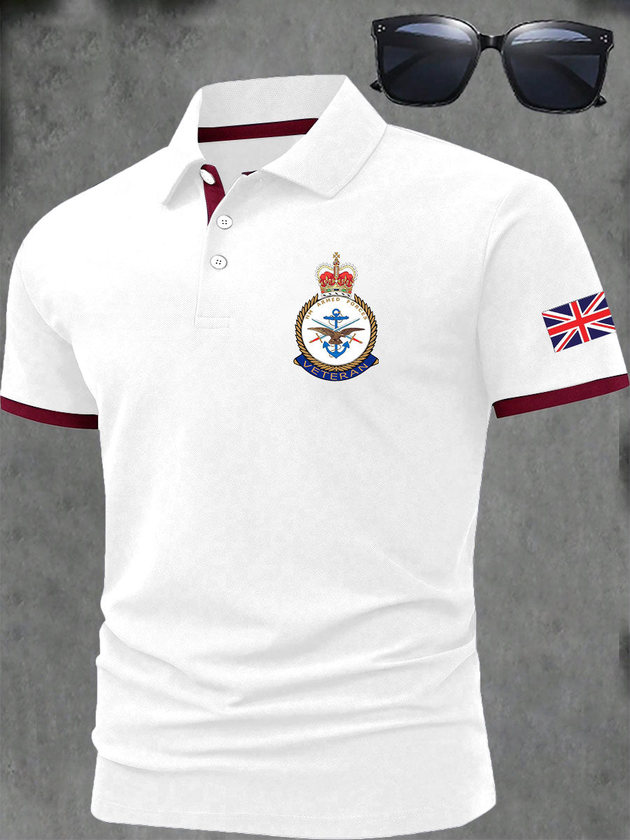 Men's BRITISH ARMED FORCES Print Casual Short Sleeve Top