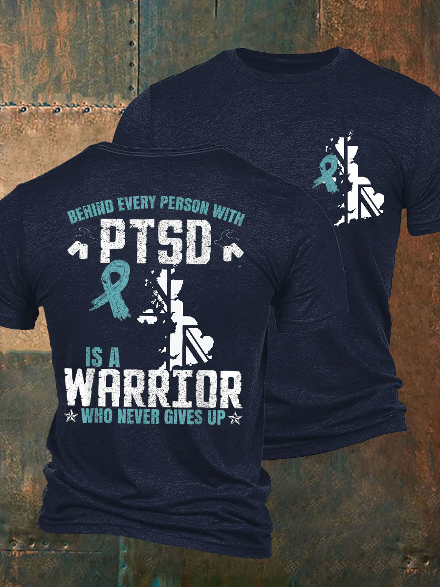 Men's PTSD Awareness Veteran Printed T-shirt