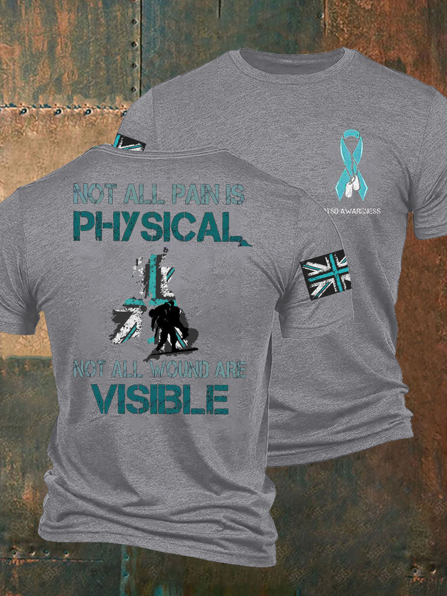 Men's PTSD Awareness Veteran Printed T-shirt