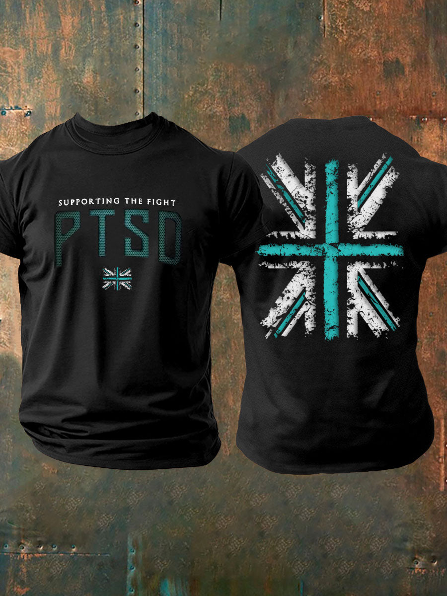 Men's UK PTSD Awareness Veteran Printed T-shirt