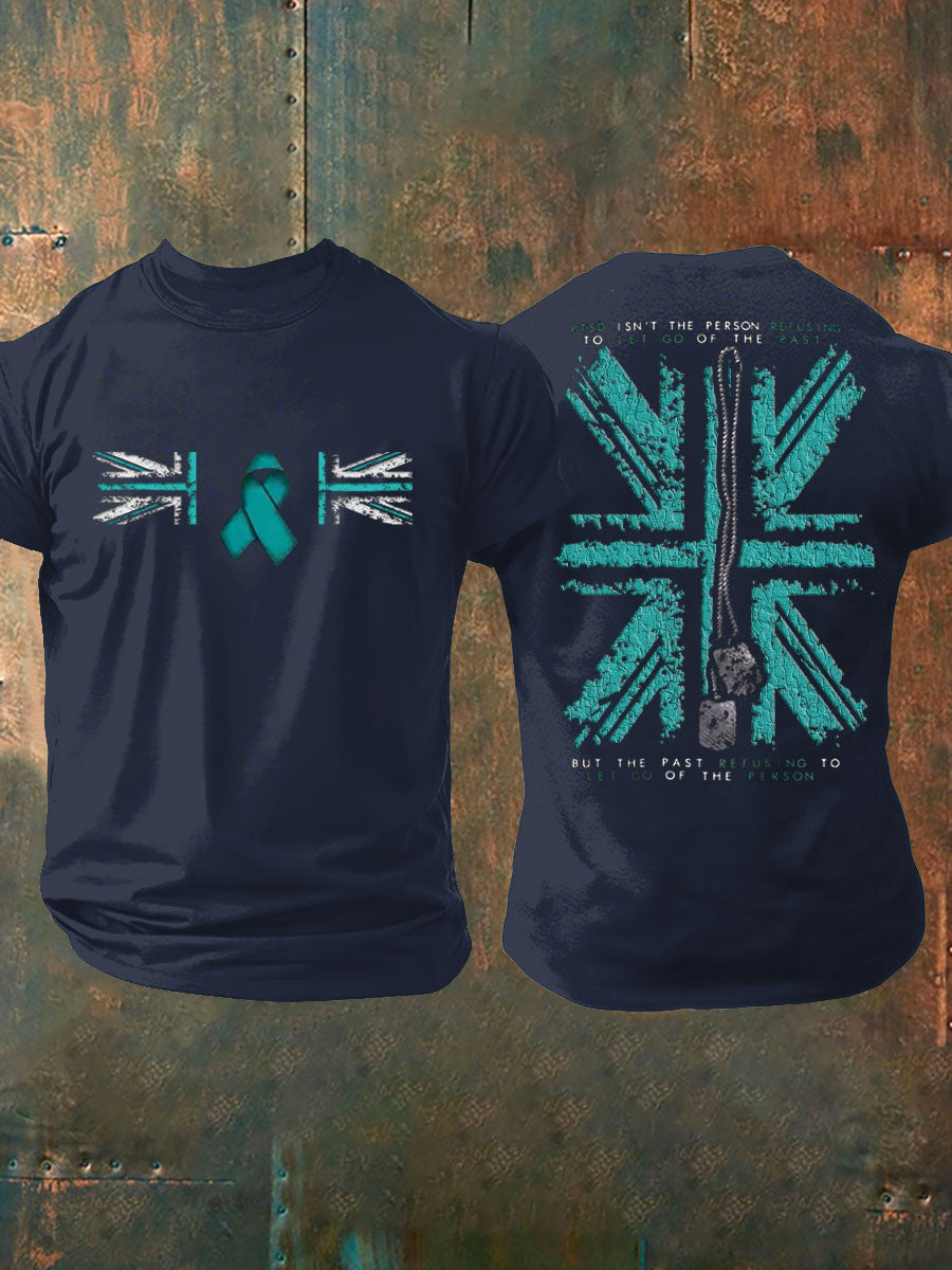 Men's PTSD Awareness Veteran Printed T-shirt