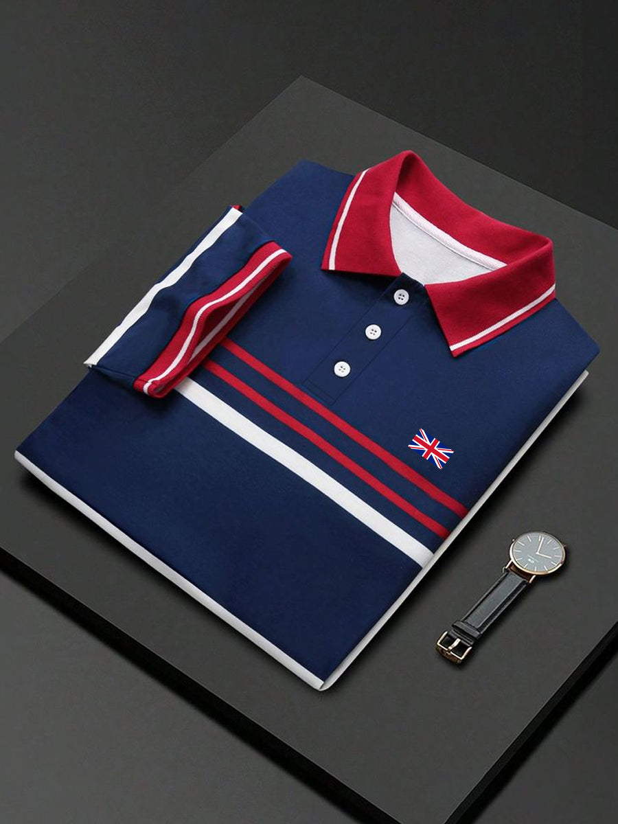 Men's UK Flag Stripes Print Casual Top