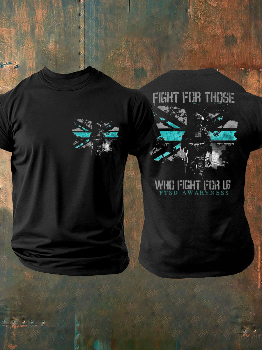 Men's PTSD Awareness Veteran Printed T-shirt