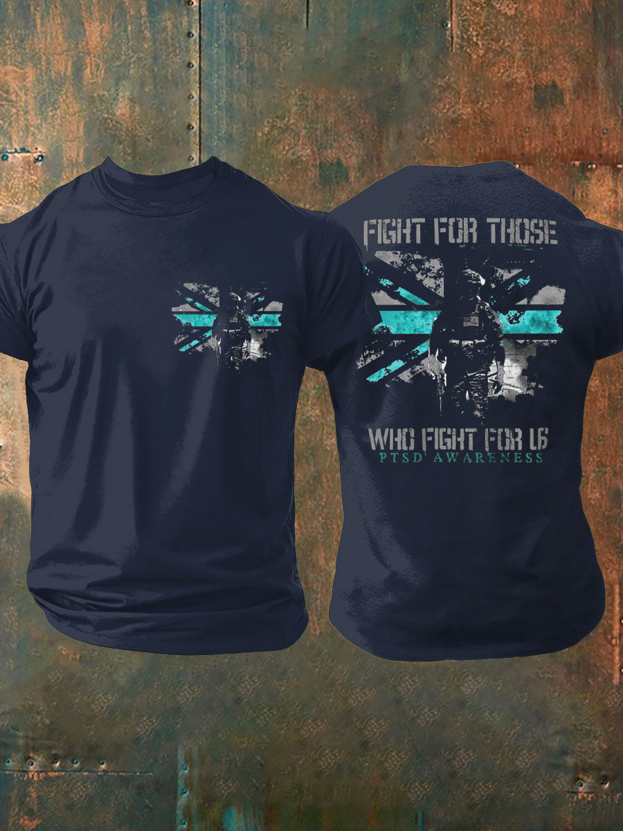 Men's PTSD Awareness Veteran Printed T-shirt