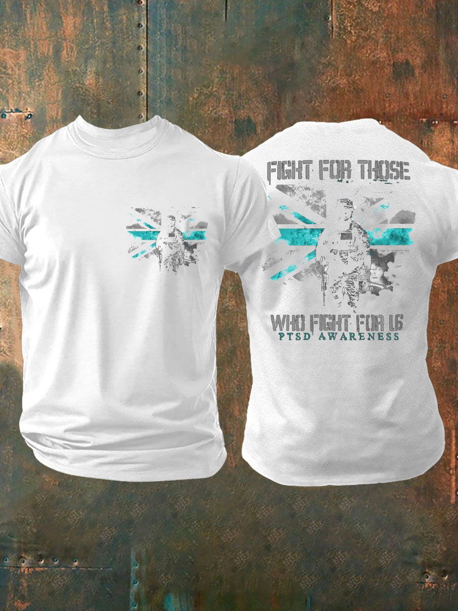 Men's PTSD Awareness Veteran Printed T-shirt