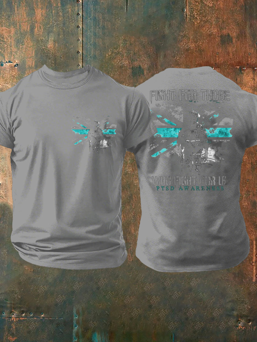 Men's PTSD Awareness Veteran Printed T-shirt