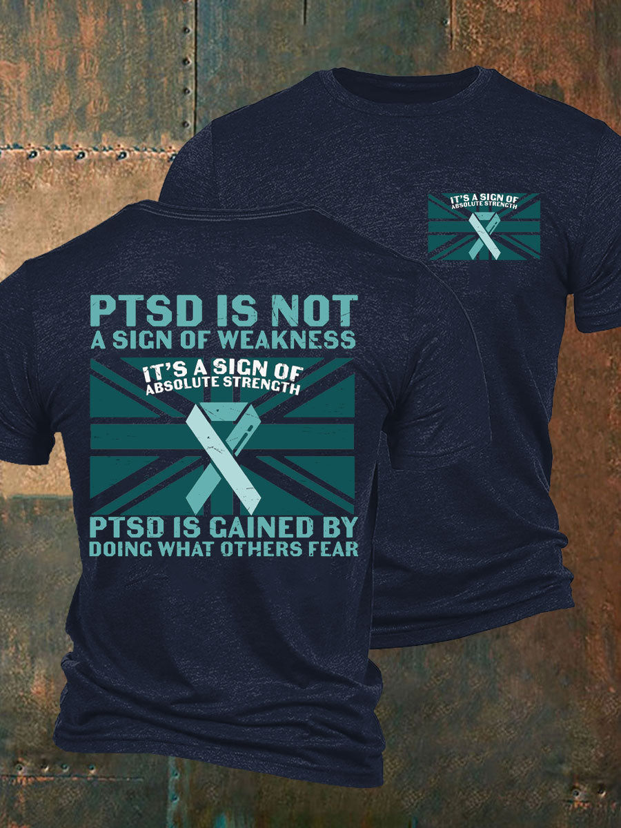 Men's PTSD Awareness Veteran Printed T-shirt
