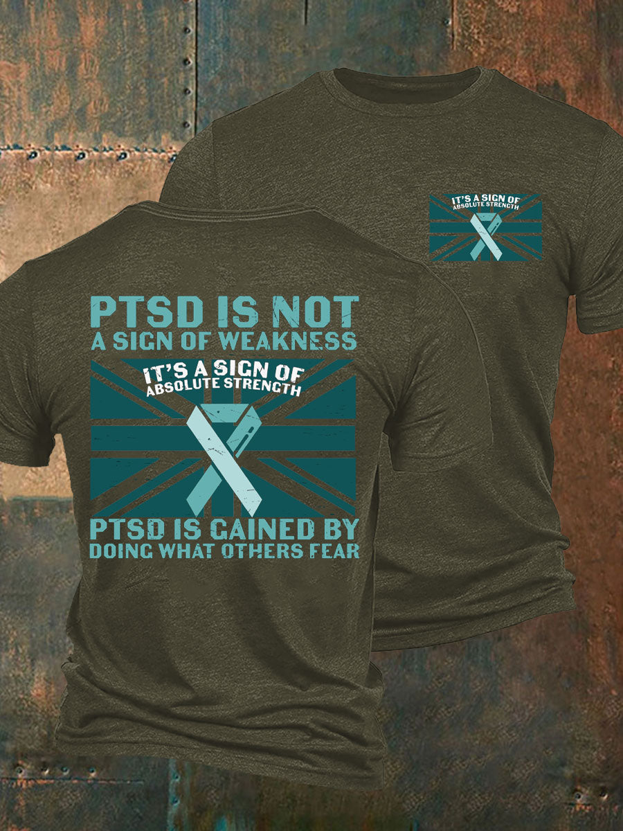 Men's PTSD Awareness Veteran Printed T-shirt