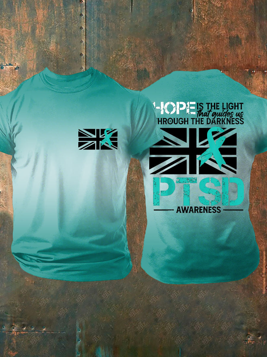 Men's PTSD Awareness Veteran Printed T-shirt