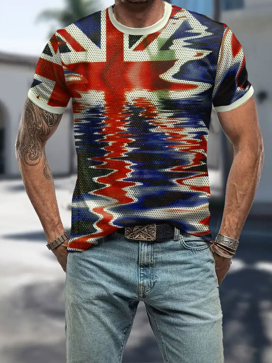 Men's UK Flag Patriotic Printed T-shirt