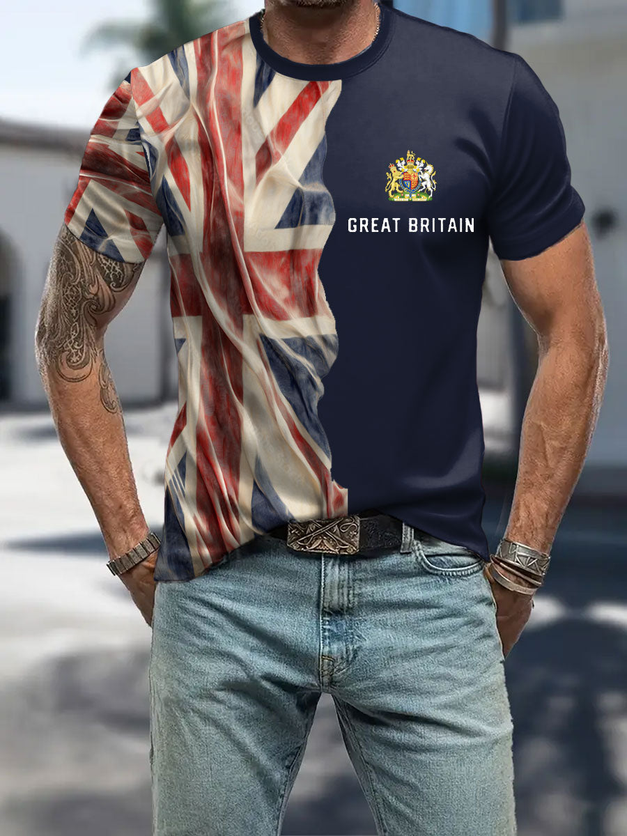 Men's UK Flag Patriotic Printed T-shirt