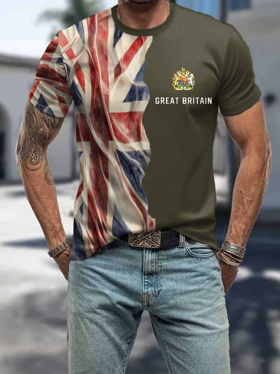 Men's UK Flag Patriotic Printed T-shirt