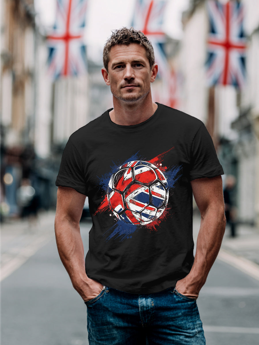 Men's UK Flag Soccer Lovers Casual Tee
