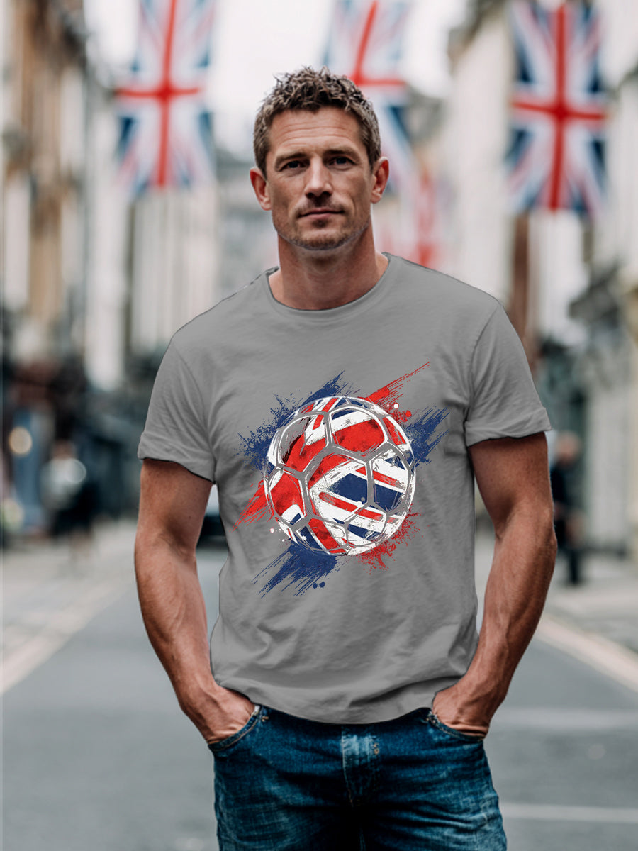 Men's UK Flag Soccer Lovers Casual Tee