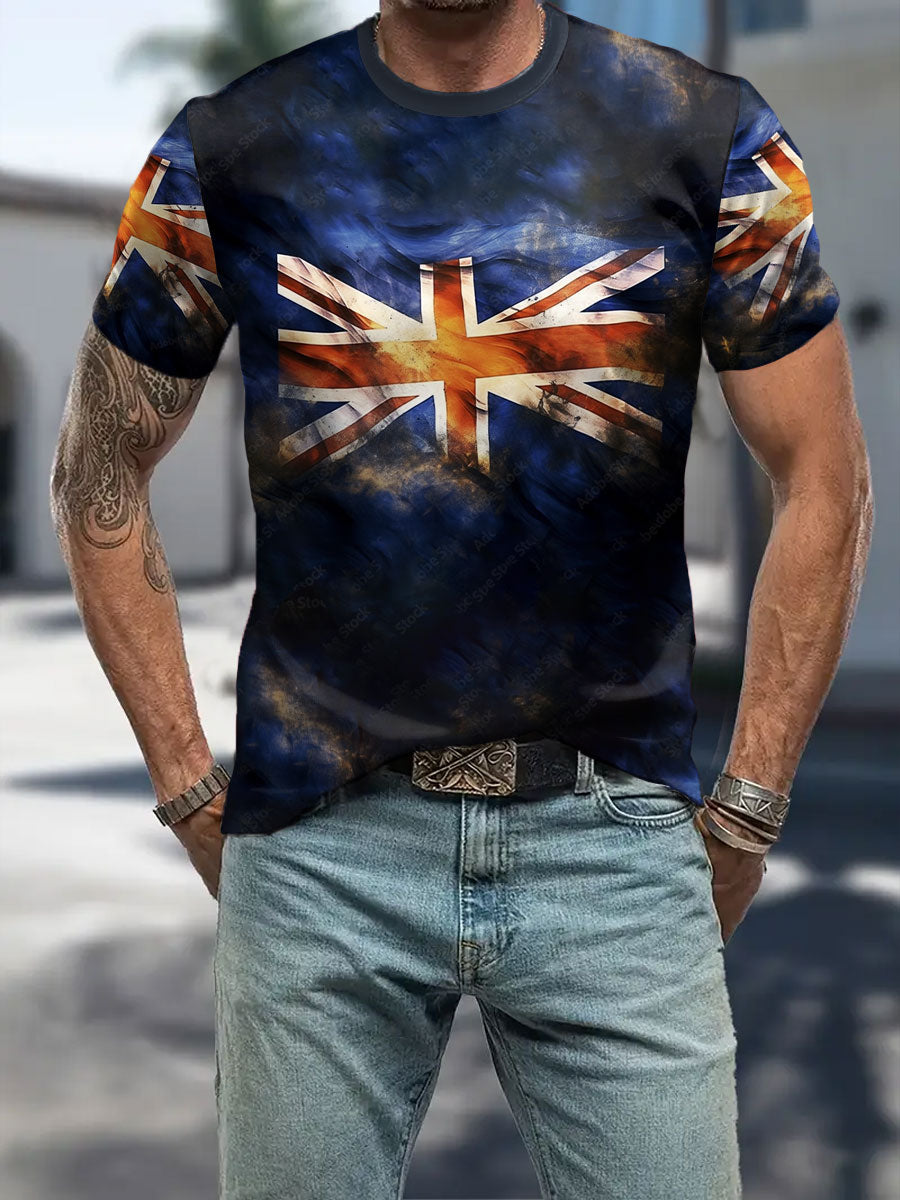 Men's UK Flag Patriotic Printed T-shirt