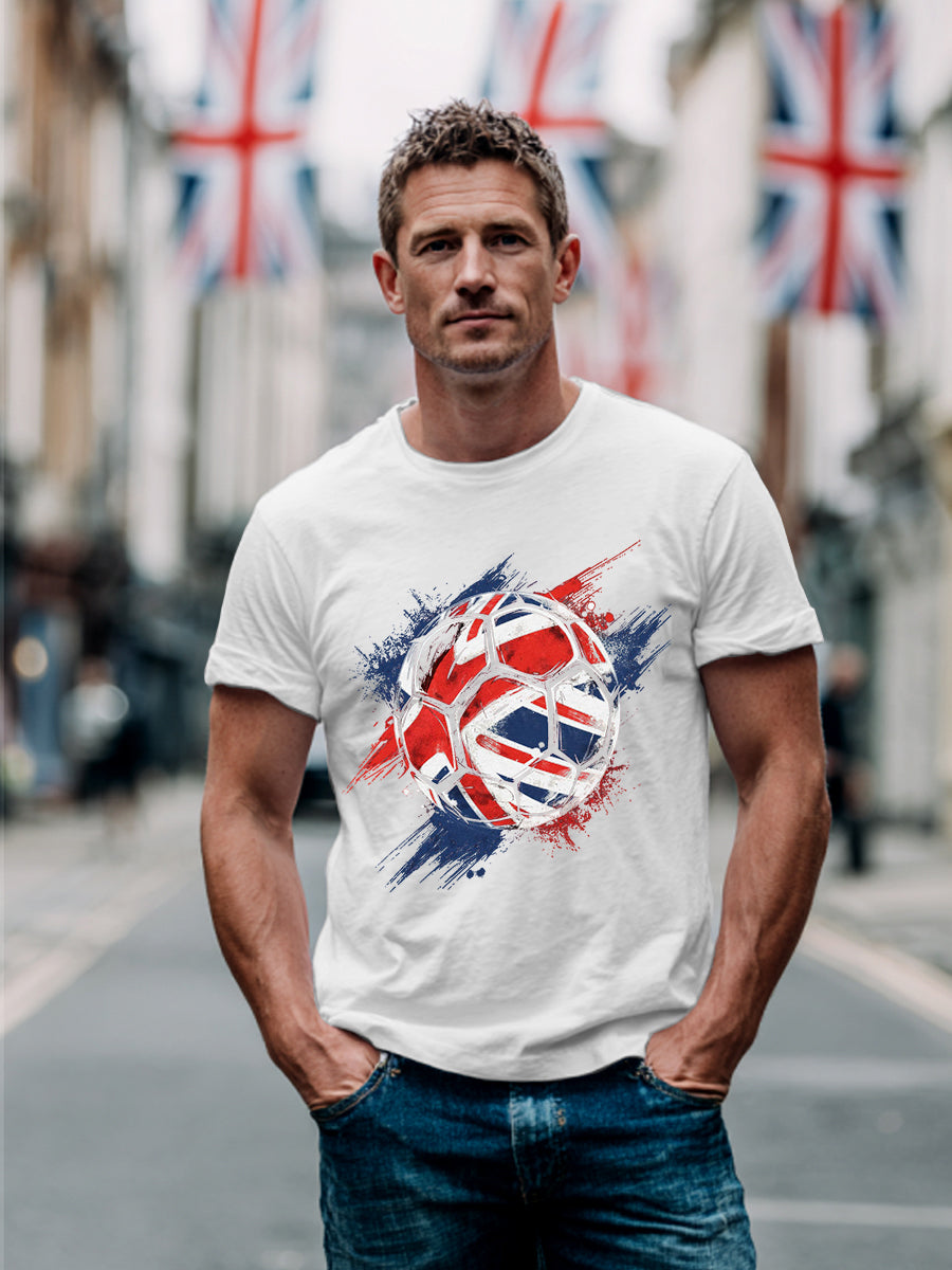 Men's UK Flag Soccer Lovers Casual Tee