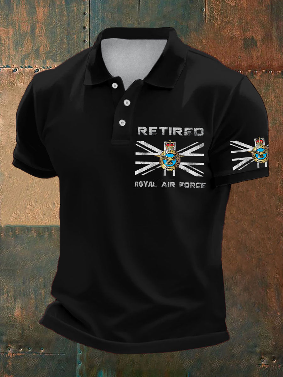 Men's British Veteran Printed Casual Tops