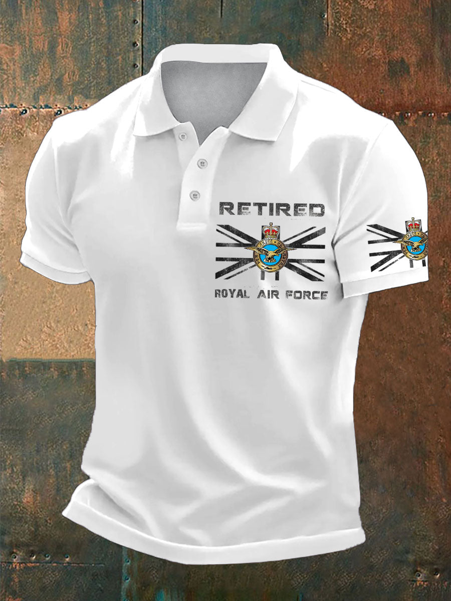 Men's British Veteran Printed Casual Tops