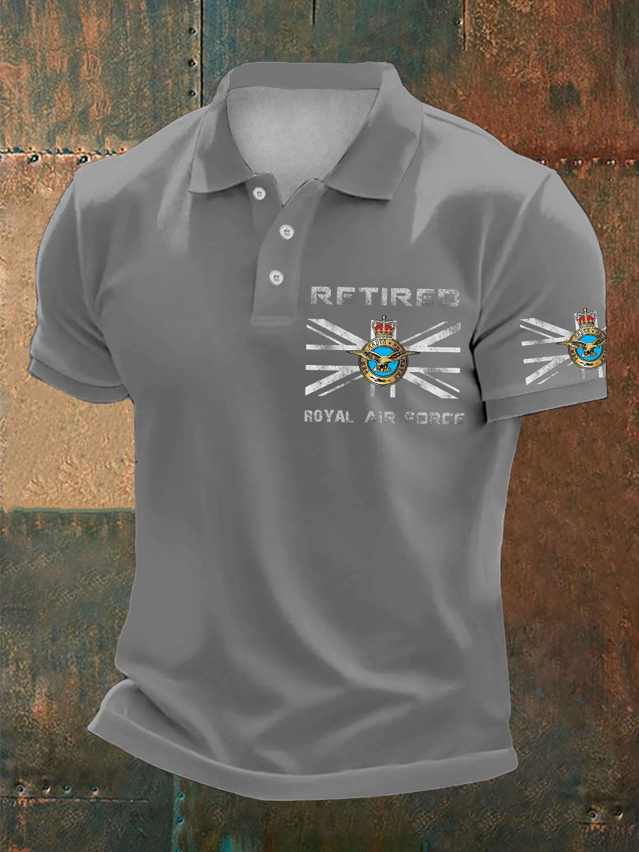 Men's British Veteran Printed Casual Tops