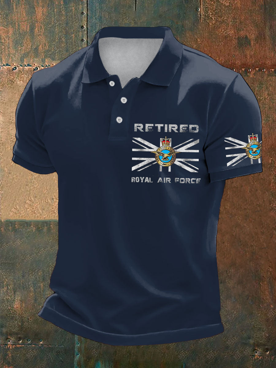 Men's British Veteran Printed Casual Tops