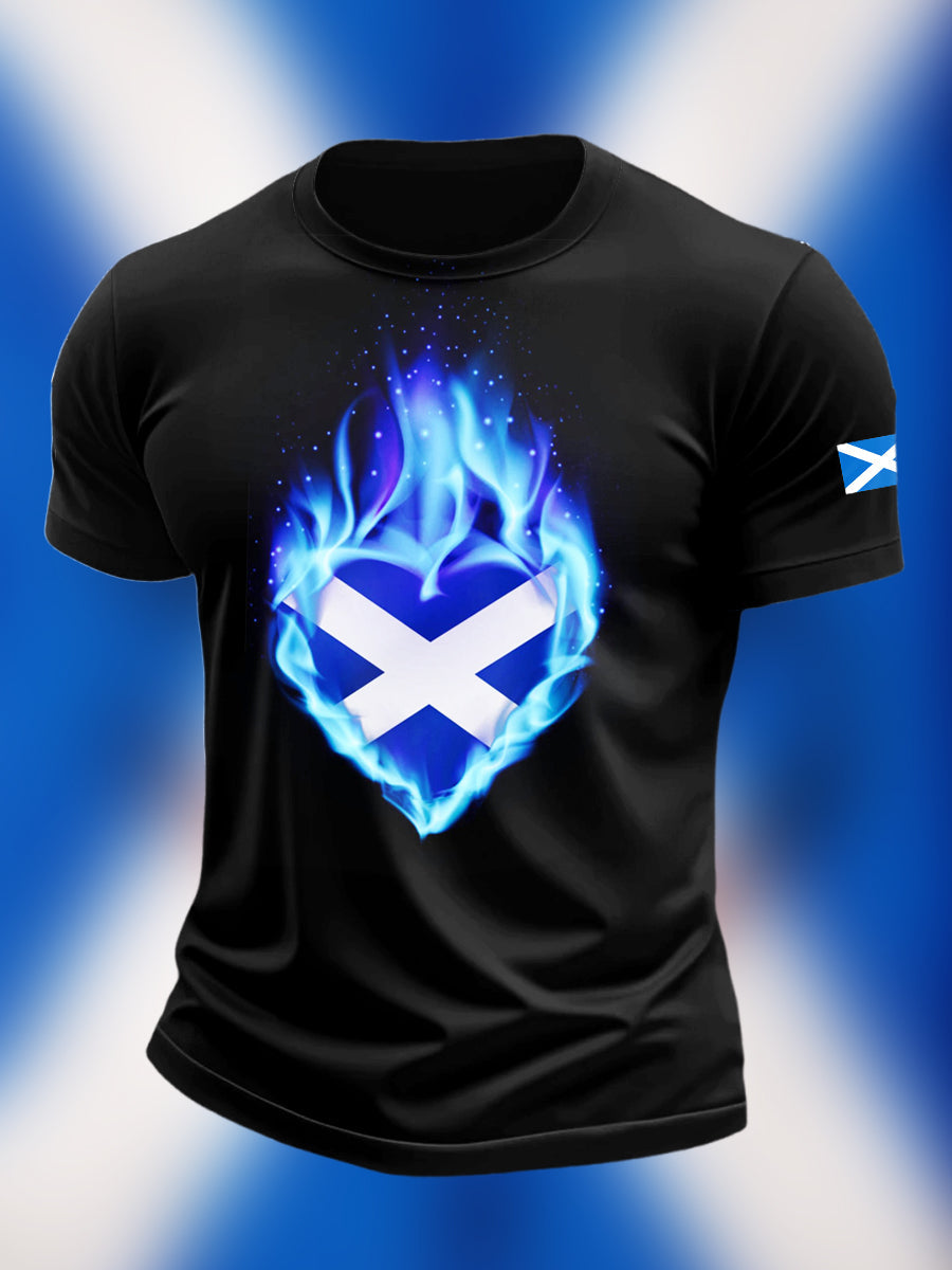 Scotland Printed Vintage Fashion Loose Short Sleeve T-Shirt