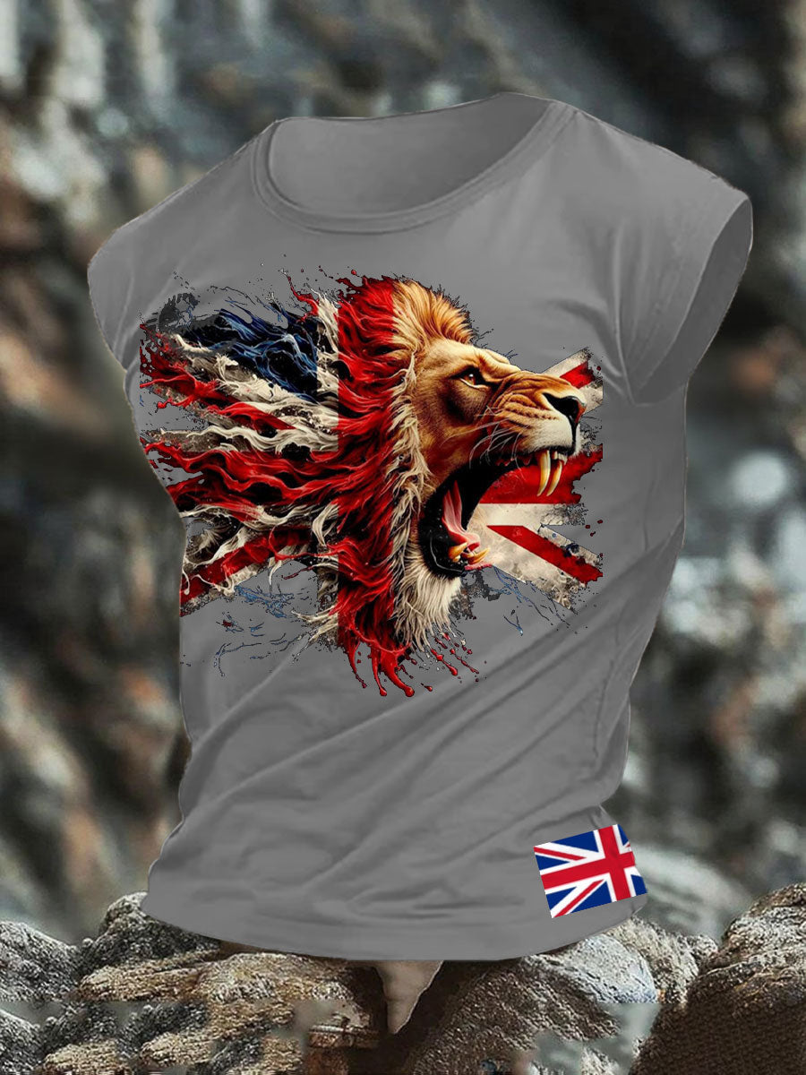 Men's UK Flag Lion Printed Vest