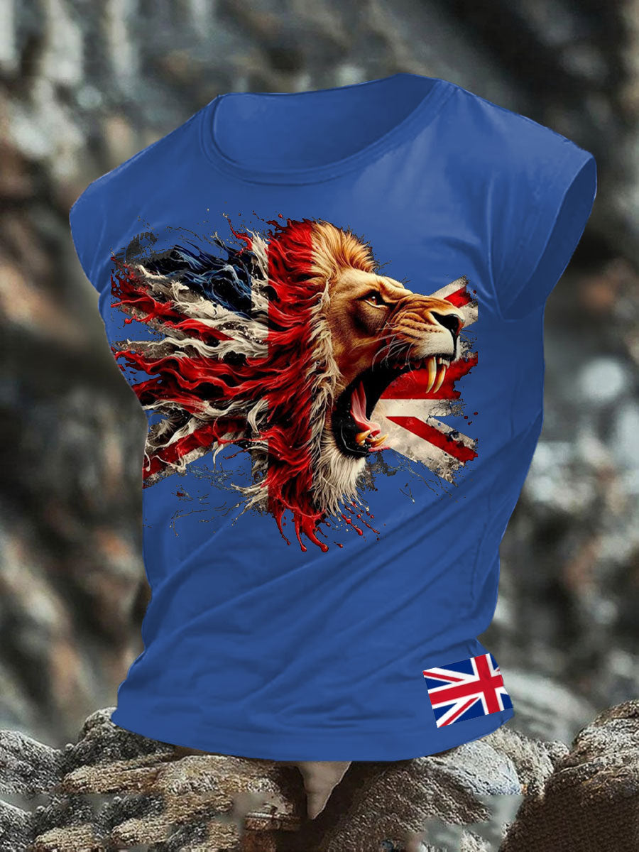 Men's UK Flag Lion Printed Vest